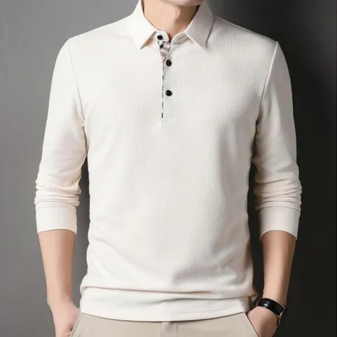 가을 긴팔 패션 남성 카라티 남자 봄카라티 깔끔한 컬러 핏 면 와플 티셔츠 4종