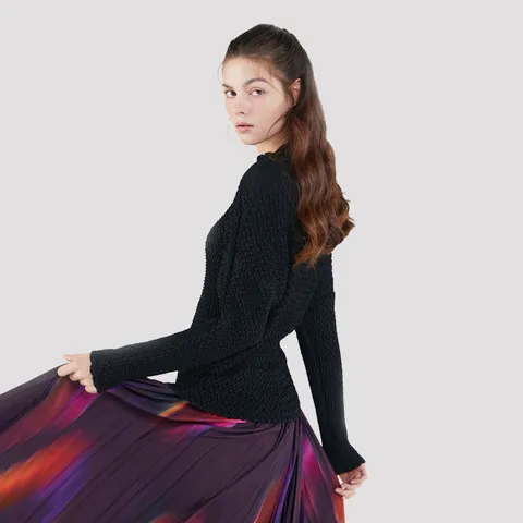 [플리츠미] 다이아 플리츠 블라우스_HPBLF123001