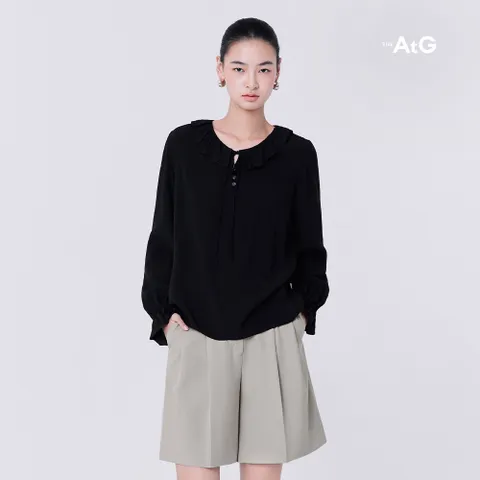 [온플][최초가59,900원] 더엣지 클로딘 러플 블라우스