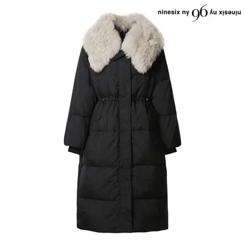 퍼 배색 스트링 롱 패딩 점퍼 (NO4JJ008L0)