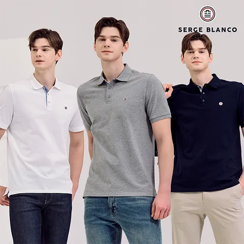 [세르즈블랑코] 폴로 카라 반팔 티셔츠 남성 3종세트