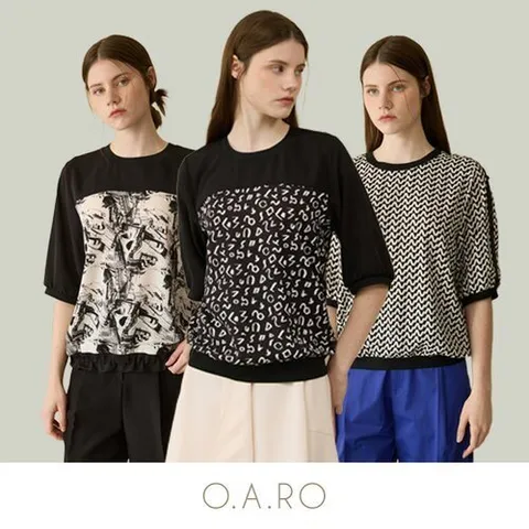 [오아로]25SS 블랙에디션 티블라우스 3종세트_638218