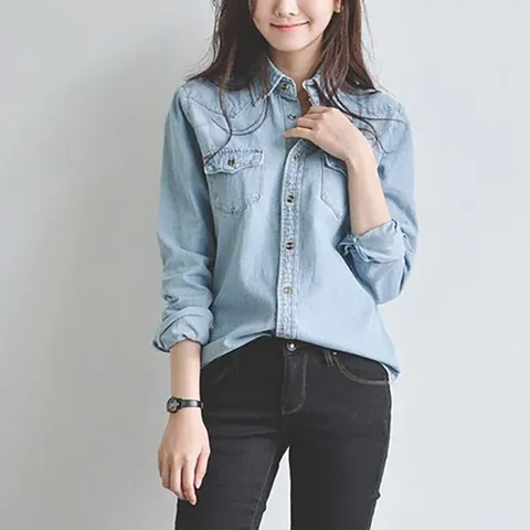 [브리치] 로로비 / 로로비 워싱 데님 청 남방 셔츠