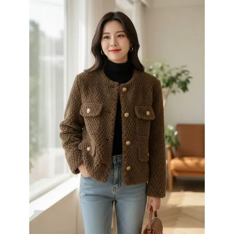 [하프클럽] 디에나 라운드넥 양모 자켓_RB4JK014