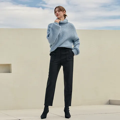 [최초가 59,000원][르포엠]세미배기핏 아웃포켓 기모팬츠