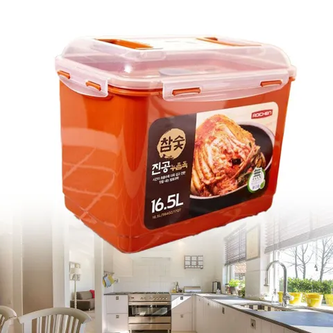 김치용기 스텐김치통 누름통 참숯 진공 누름독 16.5L 참숯진공누름독 스텐김치통