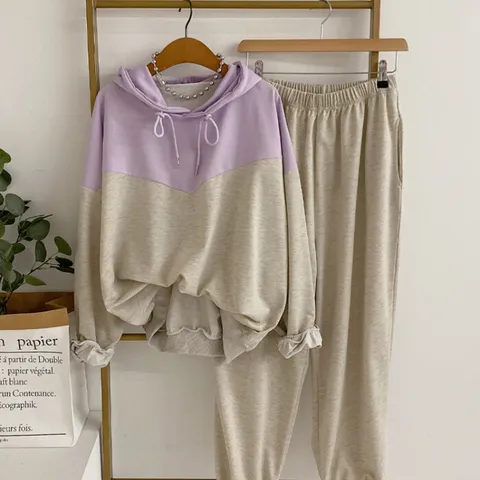 [브리치] 헤이븐 / 퓨첼 배색 후드 트레이닝 세트3color