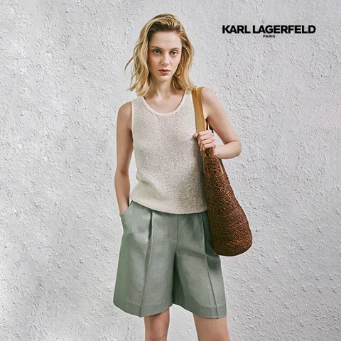 [온플] 칼라거펠트 25SS 프렌치린넨 혼방 테일러 버뮤다 팬츠