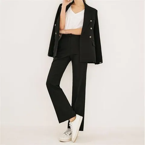 [하프클럽/셀러허브_여성트랜드패션]자켓 팬츠 스티치 여자 정장 슈트 셋업 오피스룩 세트