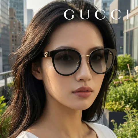구찌 GG1027SK 001 공식수입 라운드 콤비 오버사이즈 뿔테 명품 선글라스
