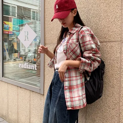 [하프클럽] 트레비 오버핏 체크 셔츠 남방 (3color)