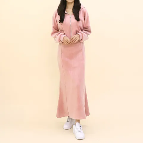 [하프클럽]  여성 세트 LNGT008 코듀로이 골덴 후드 스커트 셋업