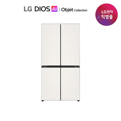 LG 디오스 AI 오브제 글라스 4도어 냉장고 1등급 H876GBB031