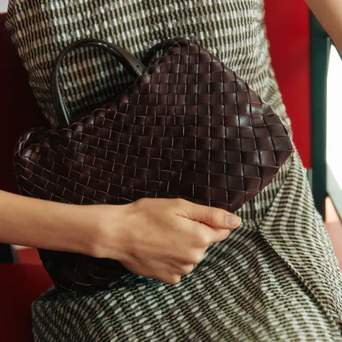 [정상가 173,000원] 4Colors_핸드메이드 레더 위빙 토트 백 l B07