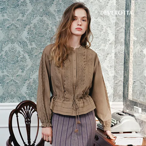 5-3 [최초가 89,900원] 드베로타 26SS 아사면100 아일렛 블라우스