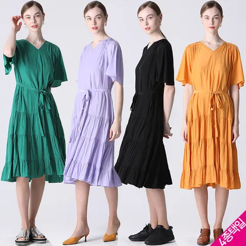 [르오트] 플레어 페미닌 롱 원피스