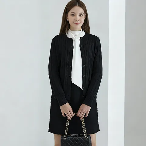 [최초가99,000]케이블 카디건_블랙