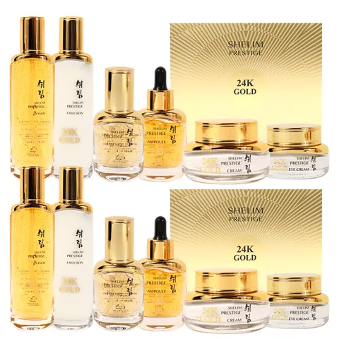 2세트/무배 쉬림 24K골드 프레스티지 6종 패키지 세트/프리미엄 미백 주름 기능성 보습 탄력 기