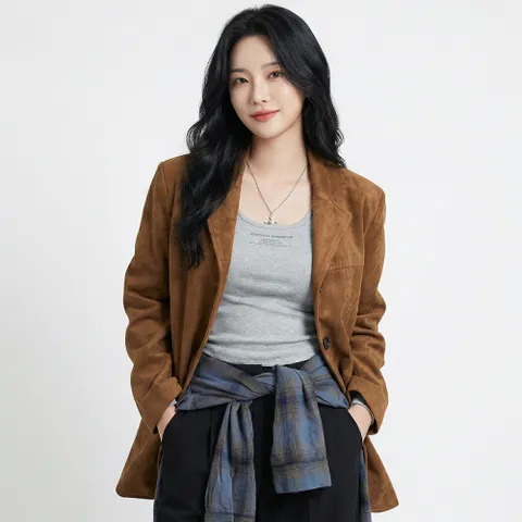 KARRA 루즈핏미디스웨이드자켓_A4W0628