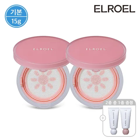 [기본] 피치 핑크 톤업 팡팡 선쿠션 15g 본품 2개+크레마 핸드크림