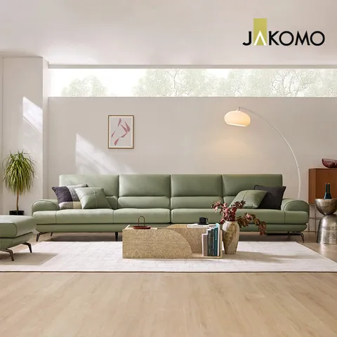 자코모 루디아 6인 럭스 통가죽 천연면피 소가죽 소파+스툴