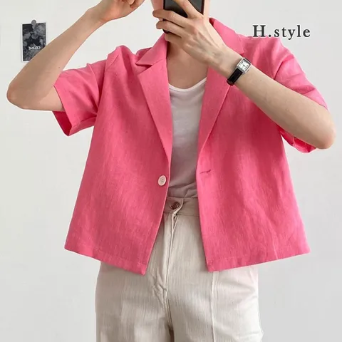[하프클럽/에이치스타일]TK/린넨원버튼자켓/봄/여름/마자켓