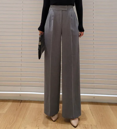 여성 스판 피터 와이드 팬츠 결혼식 정장바지 모임룩 하객룩 오피스룩
