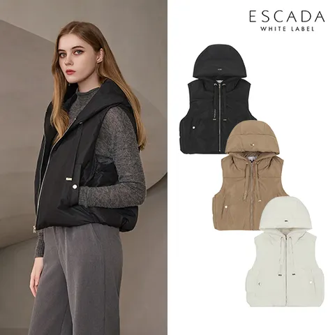 [상시가 199,000원] 에스까다 숏 후드 패딩 베스트