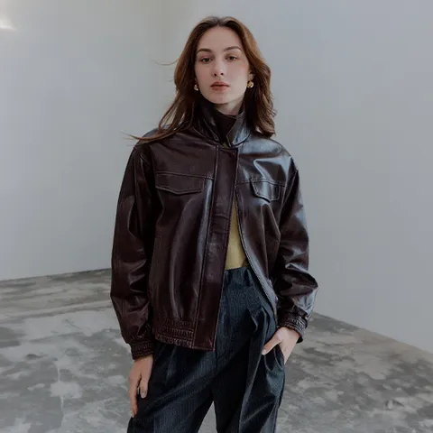 1.2바니스뉴욕 26FW 뉴켄달 이태리 램스킨 블루종