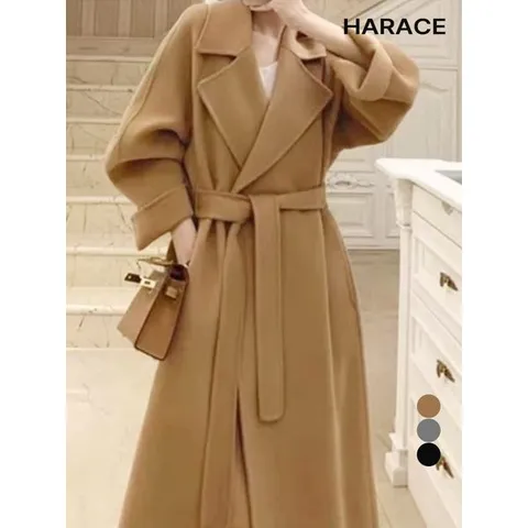 [하프클럽] (울100)카라 오버핏 핸드메이드코트_YMSH23FW953