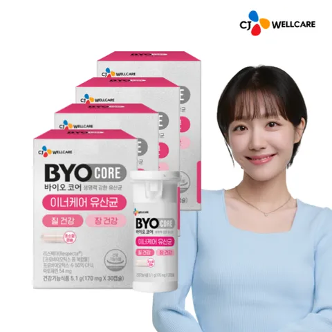 [CJ공식] 바이오코어 이너케어(질건강) 유산균 30캡슐 4박스