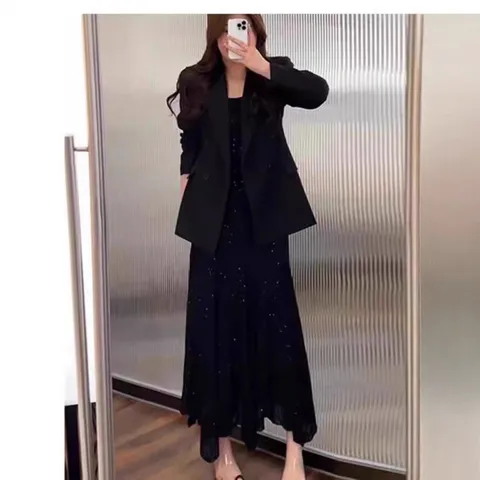 [브리치] 제로투올샵 / 여성용 블랙 정장 투피스 세트 여성 스커트정장 블레이저