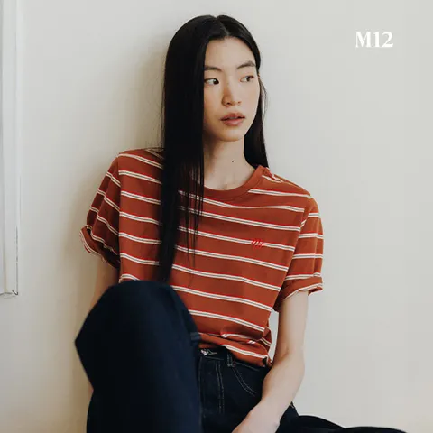 3-5 [런칭가69,900원] M12 25SS 여성 USA코튼®100% 스트라이프 티셔츠 5종