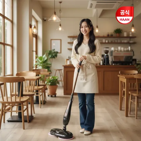 한경희 스위블 스팀 물걸레청소기 AM-7500BG [살균케어+물분사기능+트윈헤드]