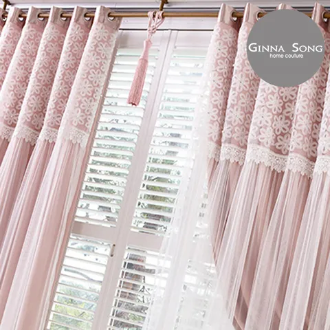 지나송 로망 베일리 쉬폰레이스 이중 암막 커튼