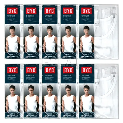 [하프클럽/BYC]단색 남성 탱크탑 런닝 10종 세트 BYE1006-WH