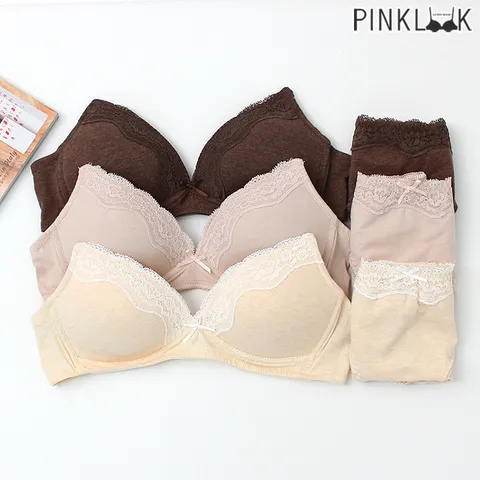 꾸띠코튼 노와이어 브라팬티 6종세트