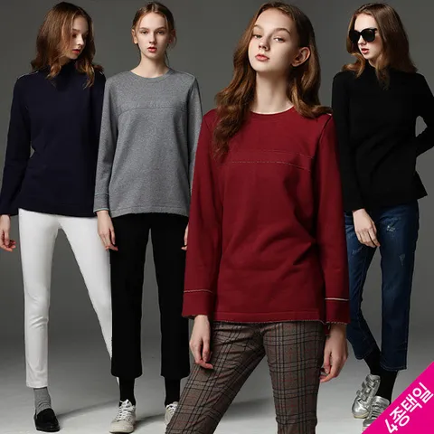 [최초가 69000원][르오트] 엣지컷 소프트 플러피 기모 티셔츠 (4종택일)