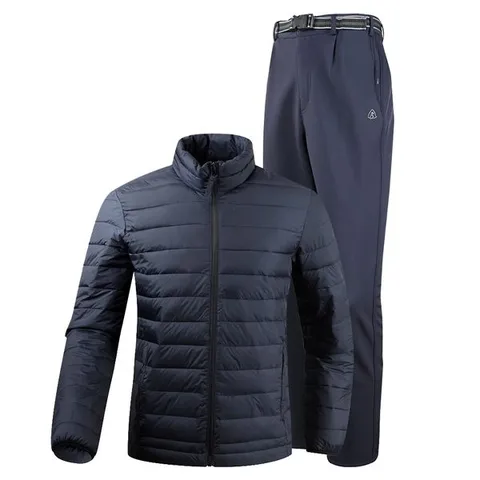 [하프클럽/제일스포츠]미니멀패딩 바지세트 남성 기모트레이..