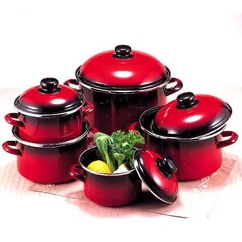 ELO 쿡포트 IH 깊은형 빨간법랑 양수냄비 5종 SET