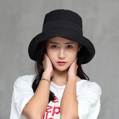 메이빈 여름 버킷햇 블랙 /여자 벙거지 모자