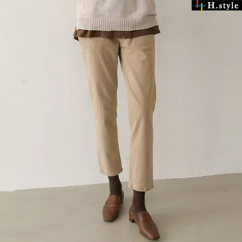 H스타일PT105피치기모밴딩배기/겨울/기모/밴딩팬츠/통바지/슬랙스/부츠컷/나팔/와이드