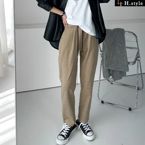 H스타일PT기모세미팬츠/겨울/기모/밴딩팬츠/통바지/슬랙스/부츠컷/나팔/와이드/배기