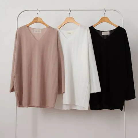 빅사이즈사랑해요 E003L103 보보데끼브이넥롱니트 LD