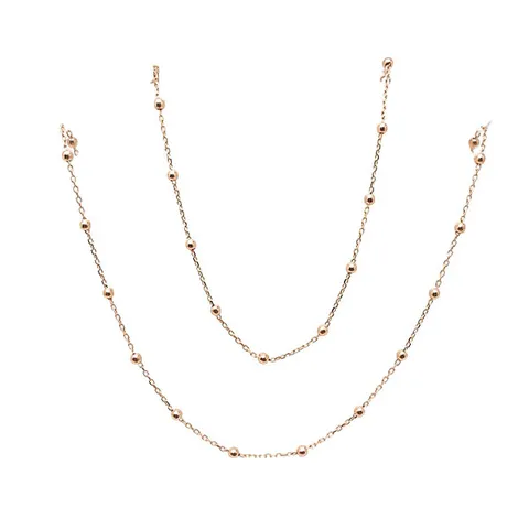 [현골드앤실버] 14k 볼 체인 데일리 레이어드 여자 쵸커 목걸이