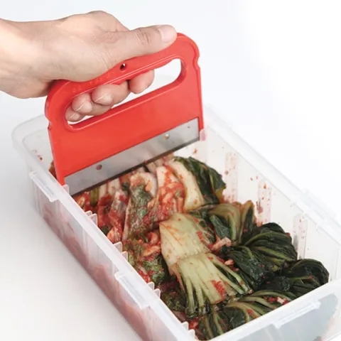 김치통 김치자르미 커팅 보관 밀폐용기 써는통 자르는 썰기 투명 도마 반찬통