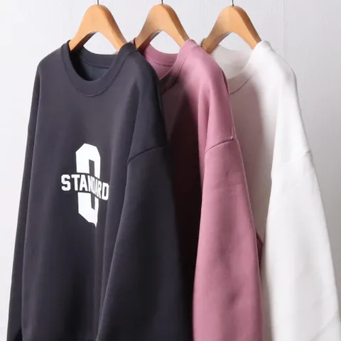 빅사이즈 옷 스탠다드 기모 맨투맨 201G252S 여성의류