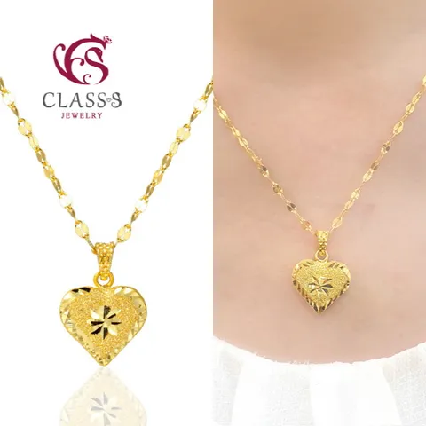 [클래스에스] 순금24K 하트통통 컷팅 목걸이 7.5g