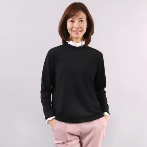 빅사이즈사랑해요 4178L112 반목 프릴 블라우스 WW