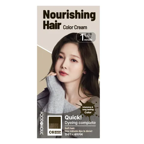 푸드어홀릭 1분 너리싱 헤어칼라크림 C6밝은자연갈색